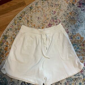 Athleta Cream Athletic Shorts